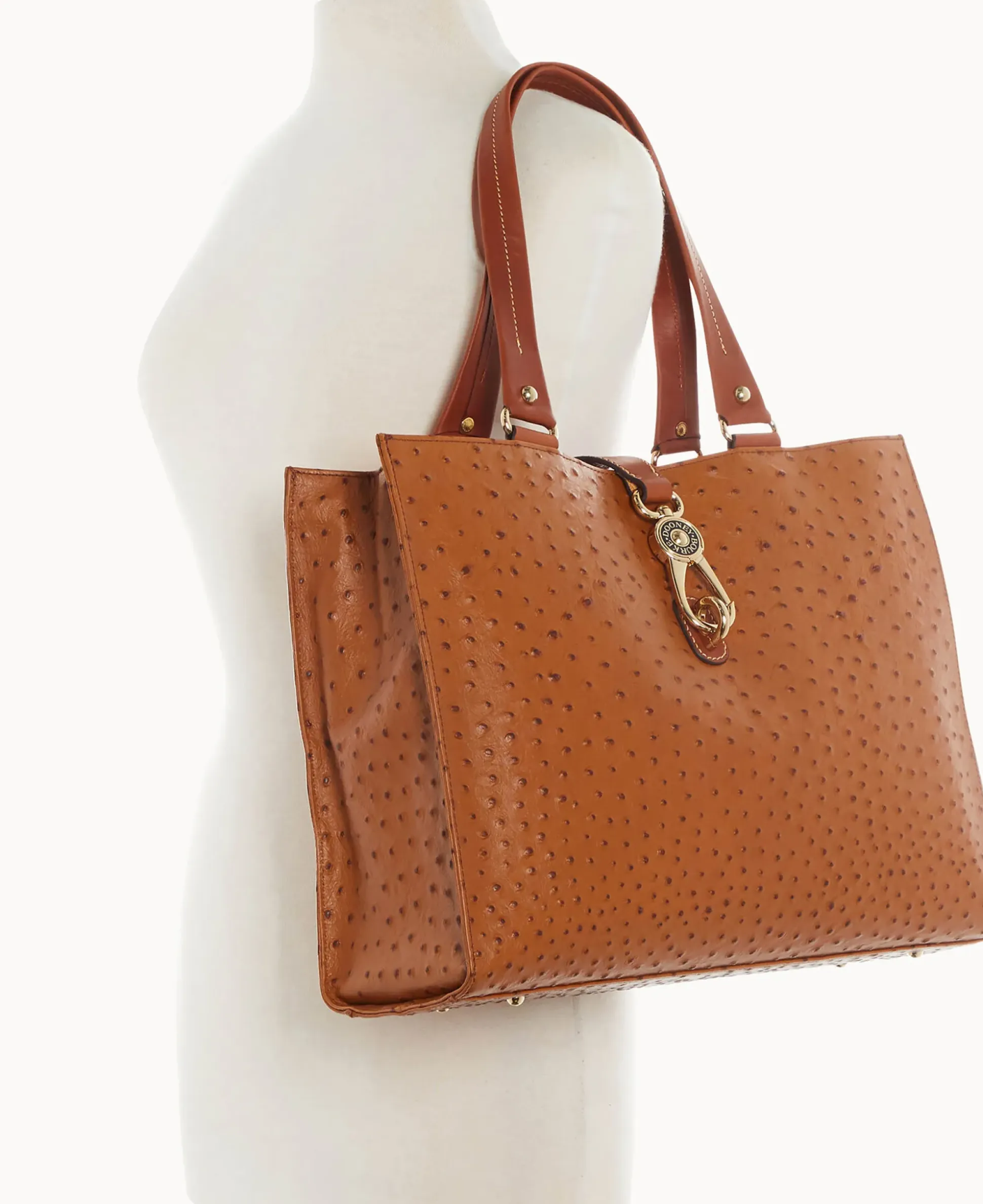 Ostrich Large Logo Lock Tote