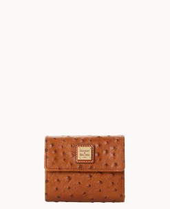 Ostrich Small Flap Credit Card Wallet