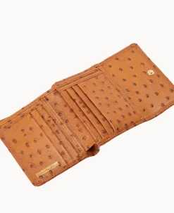 Ostrich Small Flap Credit Card Wallet