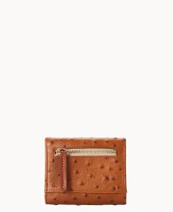 Ostrich Small Flap Credit Card Wallet