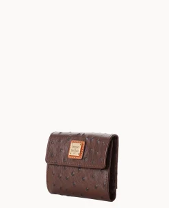 Ostrich Small Flap Credit Card Wallet