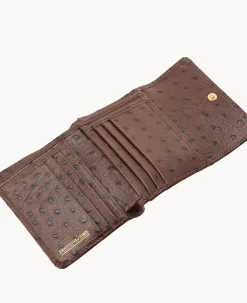 Ostrich Small Flap Credit Card Wallet