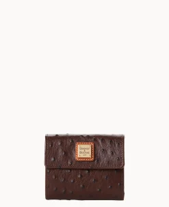 Ostrich Small Flap Credit Card Wallet