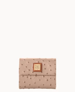 Ostrich Small Flap Credit Card Wallet