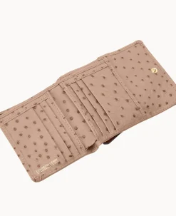 Ostrich Small Flap Credit Card Wallet