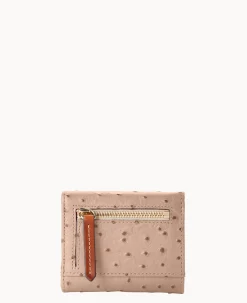 Ostrich Small Flap Credit Card Wallet