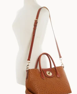 Ostrich Turnlock Handle Tote 30