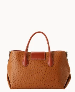 Ostrich Turnlock Handle Tote 30