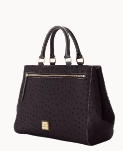 Ostrich Zip Satchel