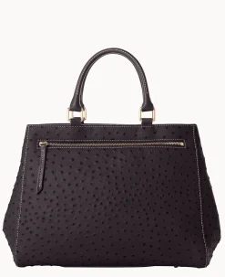 Ostrich Zip Satchel