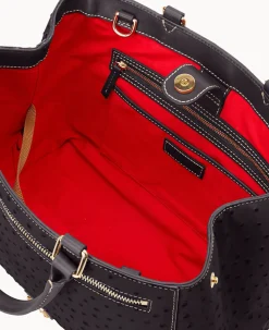 Ostrich Zip Satchel
