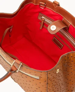 Ostrich Zip Satchel