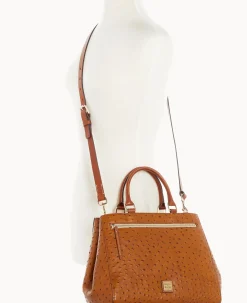 Ostrich Zip Satchel