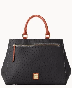 Ostrich Zip Satchel