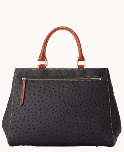 Ostrich Zip Satchel