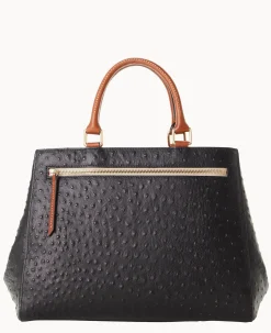 Ostrich Zip Satchel