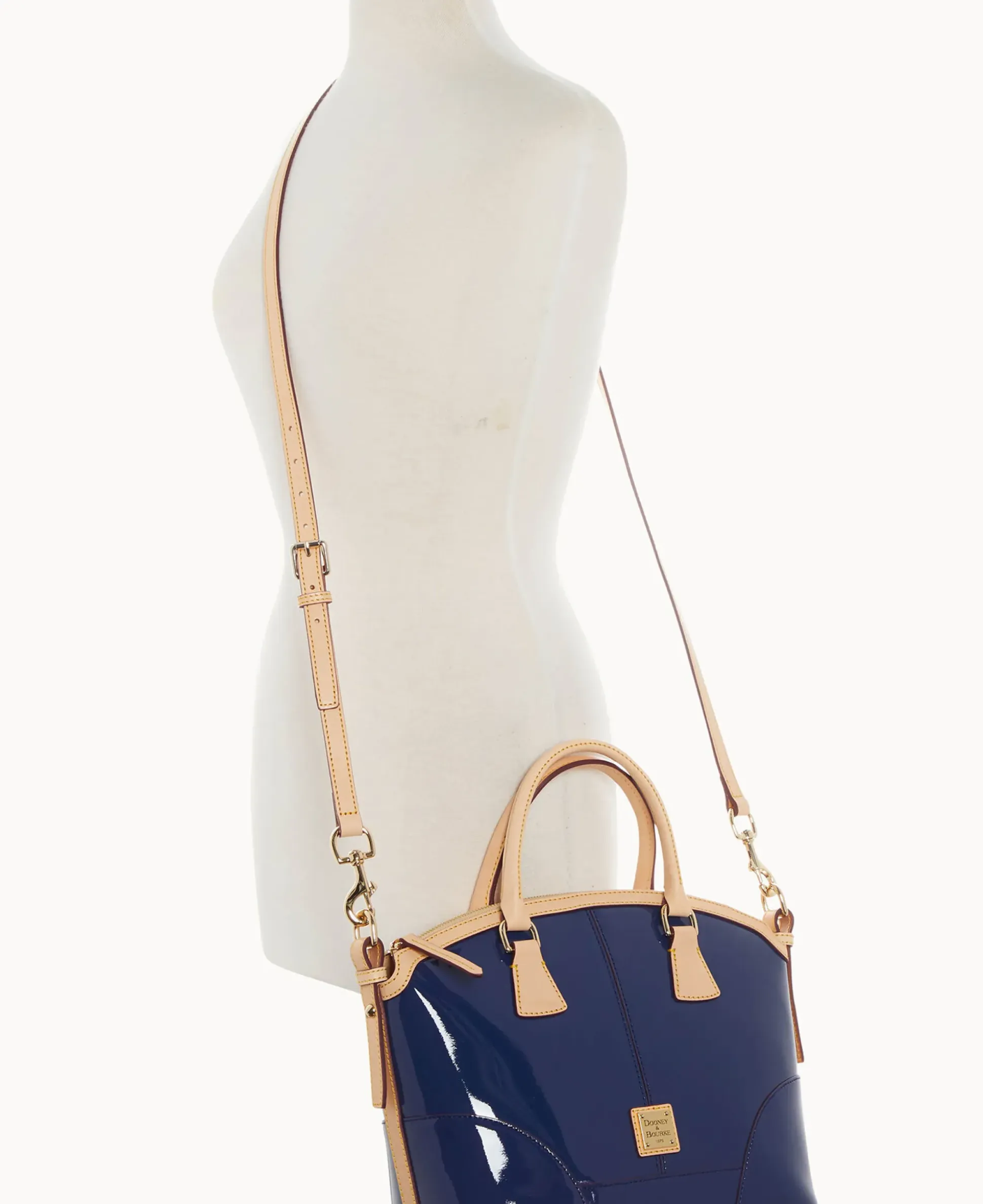 Patent Domed Satchel