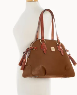 Pebble Grain Domed Satchel