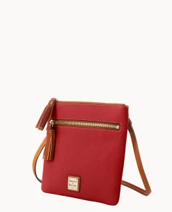 Pebble Grain Double Zip Tassel Crossbody