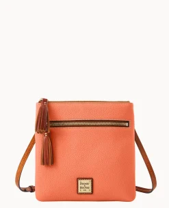 Pebble Grain Double Zip Tassel Crossbody