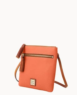 Pebble Grain Double Zip Tassel Crossbody