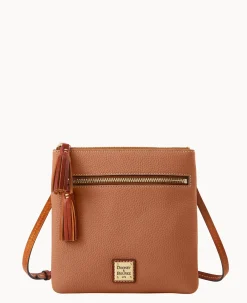Pebble Grain Double Zip Tassel Crossbody