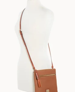 Pebble Grain Double Zip Tassel Crossbody