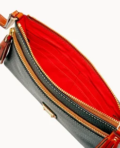 Pebble Grain Double Zip Wristlet