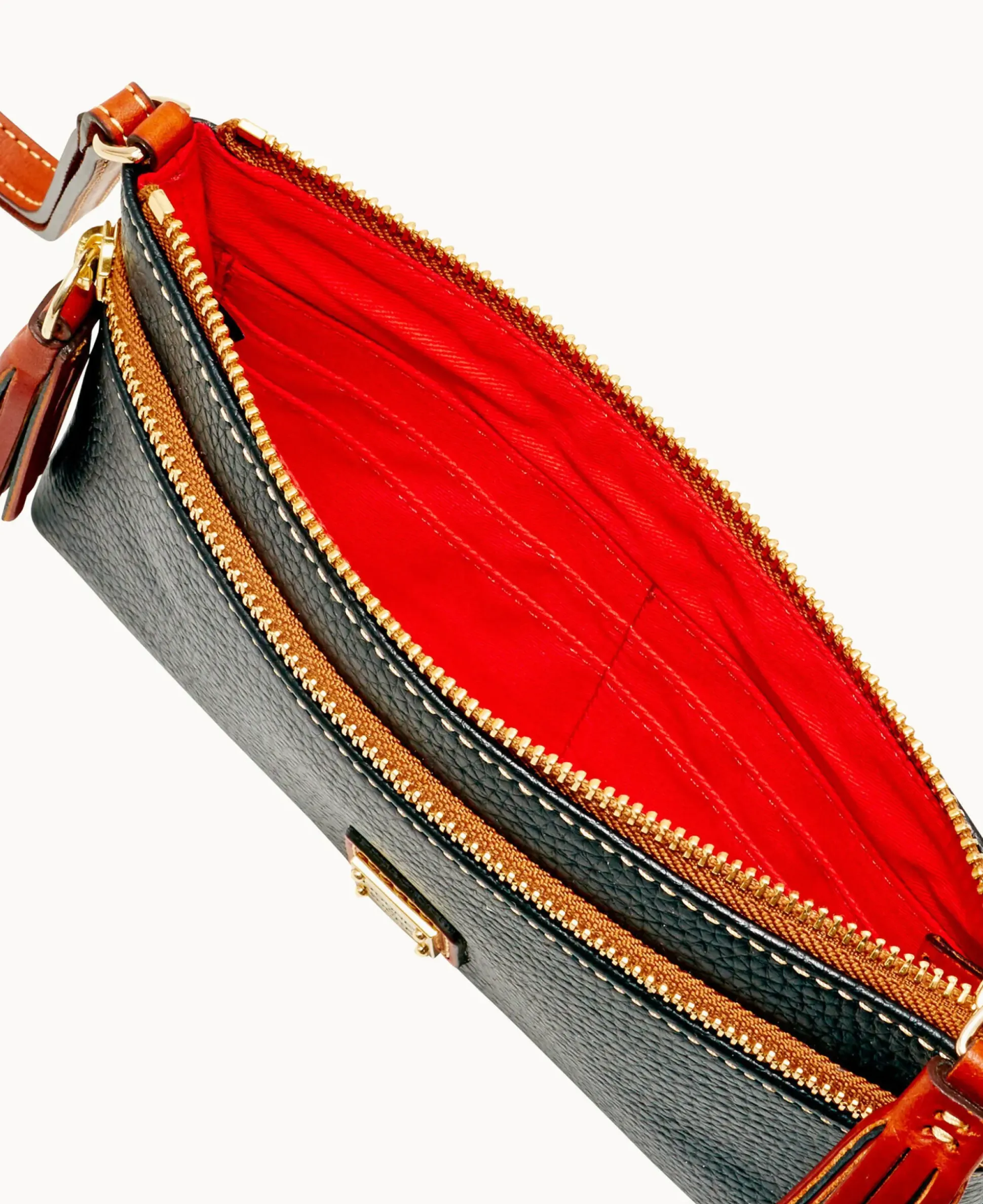 Pebble Grain Double Zip Wristlet