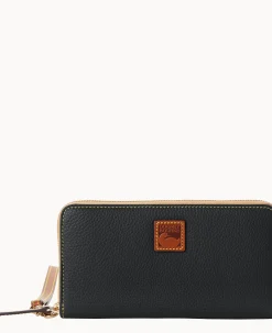 Pebble Grain Large Zip Around Wristlet