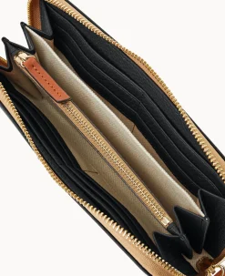 Pebble Grain Large Zip Around Wristlet