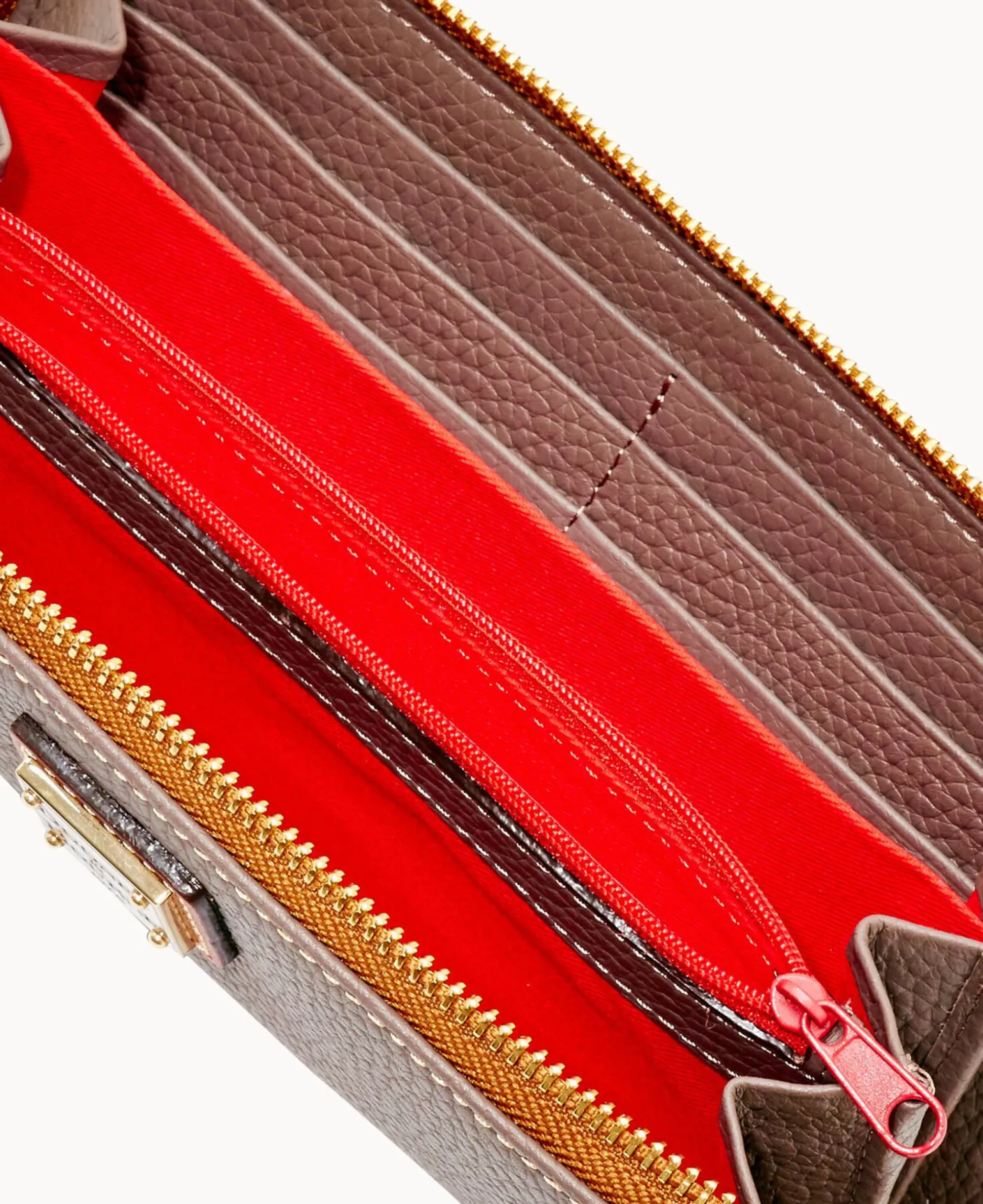 Pebble Grain Large Zip Around Wristlet