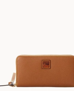 Pebble Grain Large Zip Around Wristlet