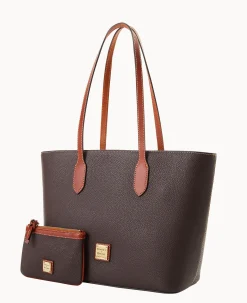 Pebble Grain Tote With Medium Wristlet