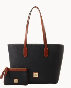 Pebble Grain Tote With Medium Wristlet