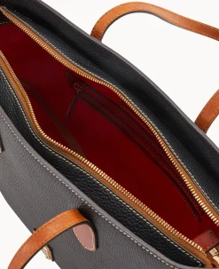 Pebble Grain Tote With Medium Wristlet