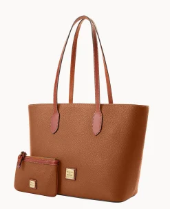 Pebble Grain Tote With Medium Wristlet