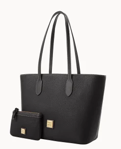 Pebble Grain Tote With Medium Wristlet