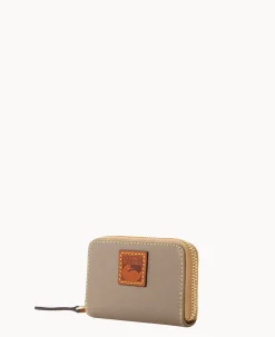 Pebble Grain Zip Around Credit Card Case