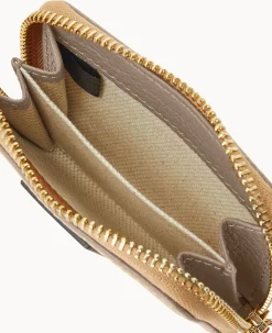 Pebble Grain Zip Around Credit Card Case