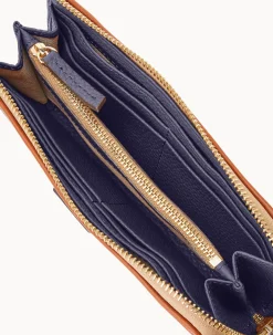 Pebble Grain Zip Clutch Wristlet