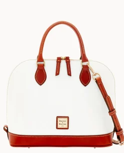 Pebble Grain Zip Zip Satchel