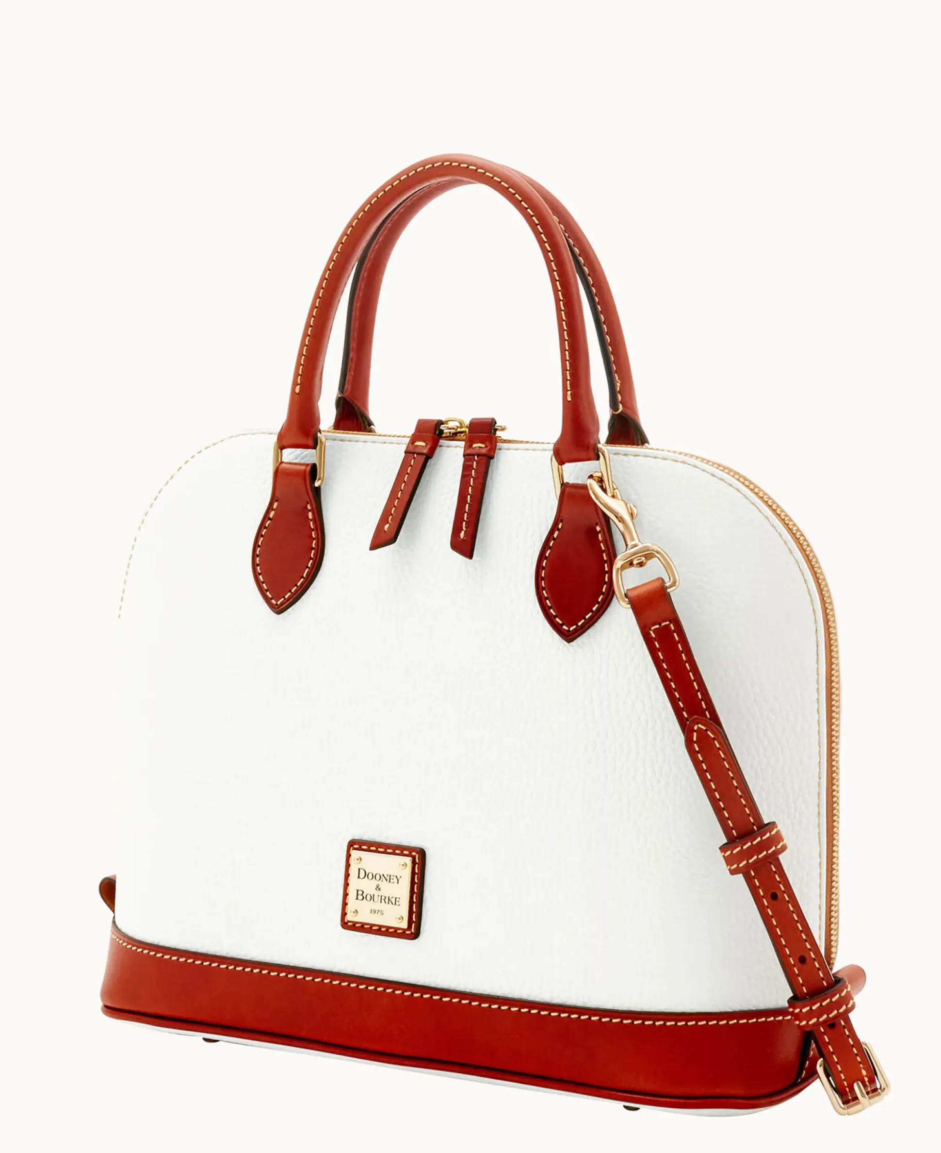 Pebble Grain Zip Zip Satchel