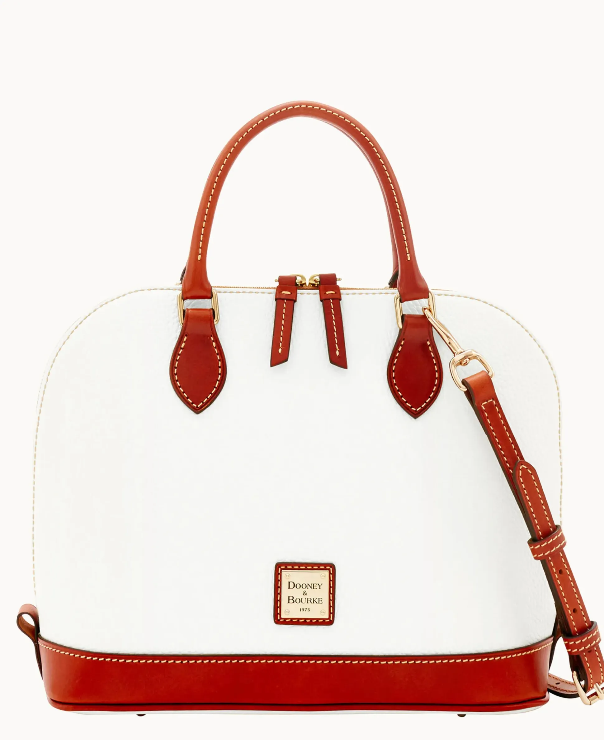 Pebble Grain Zip Zip Satchel