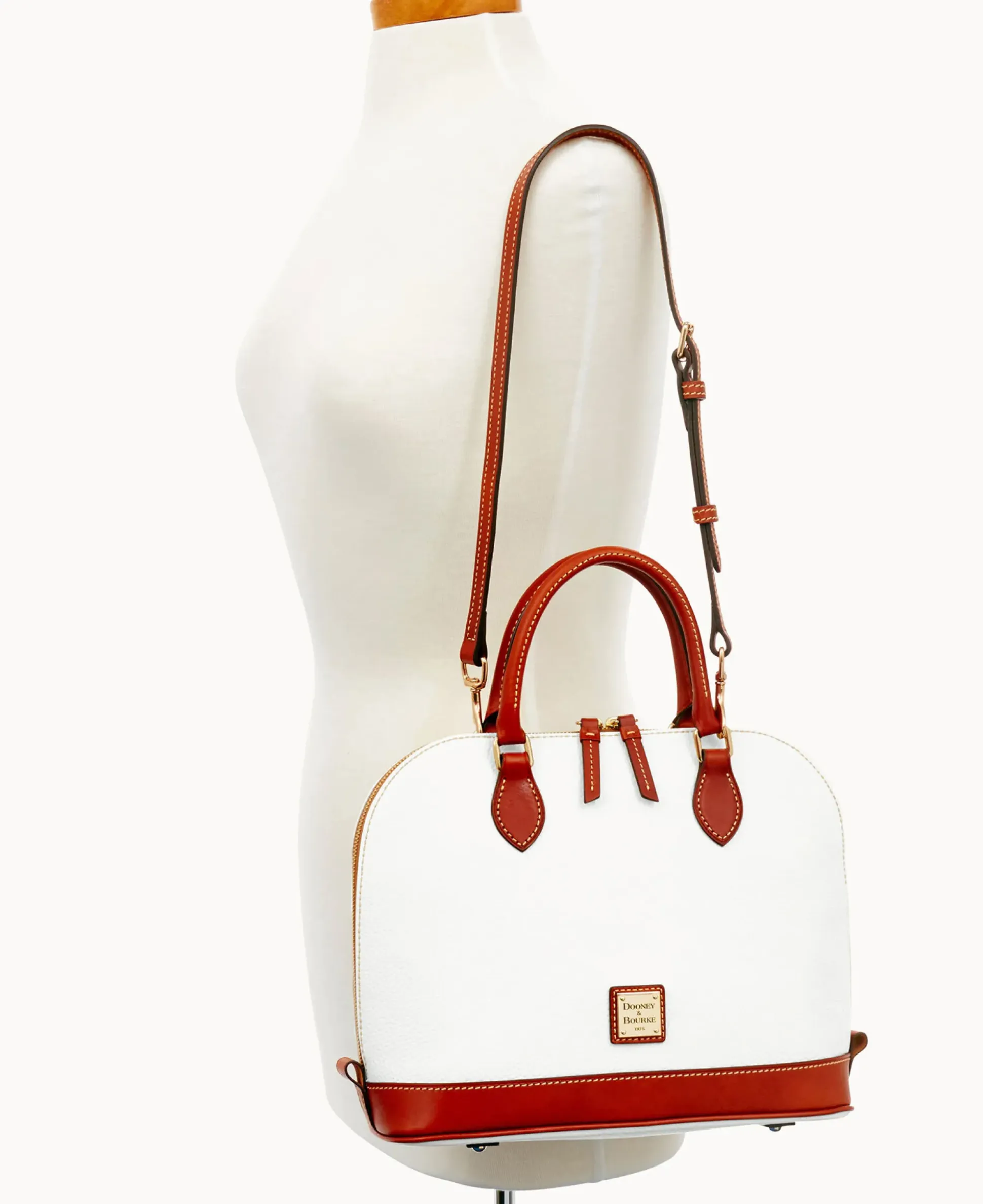 Pebble Grain Zip Zip Satchel