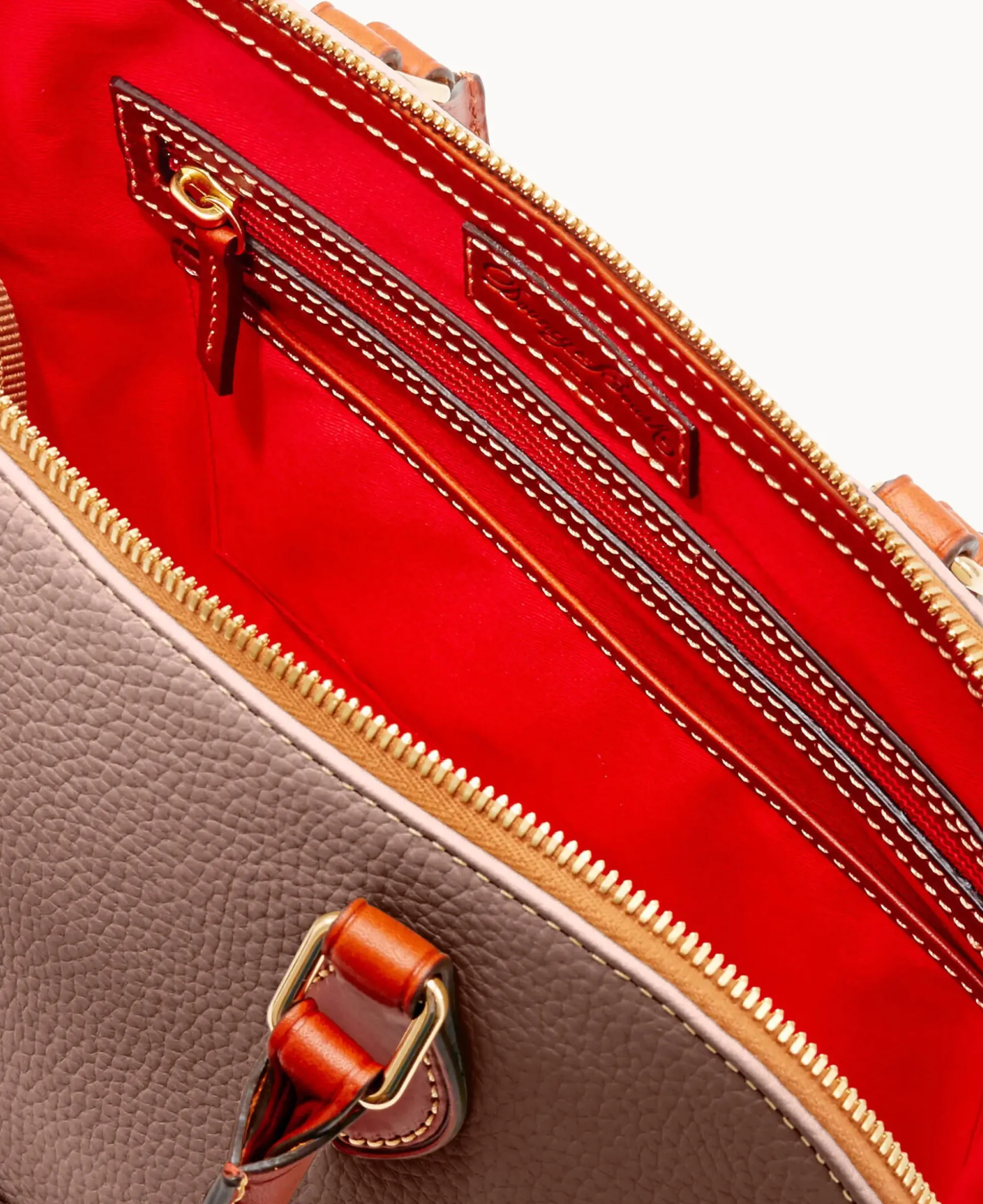 Pebble Grain Zip Zip Satchel