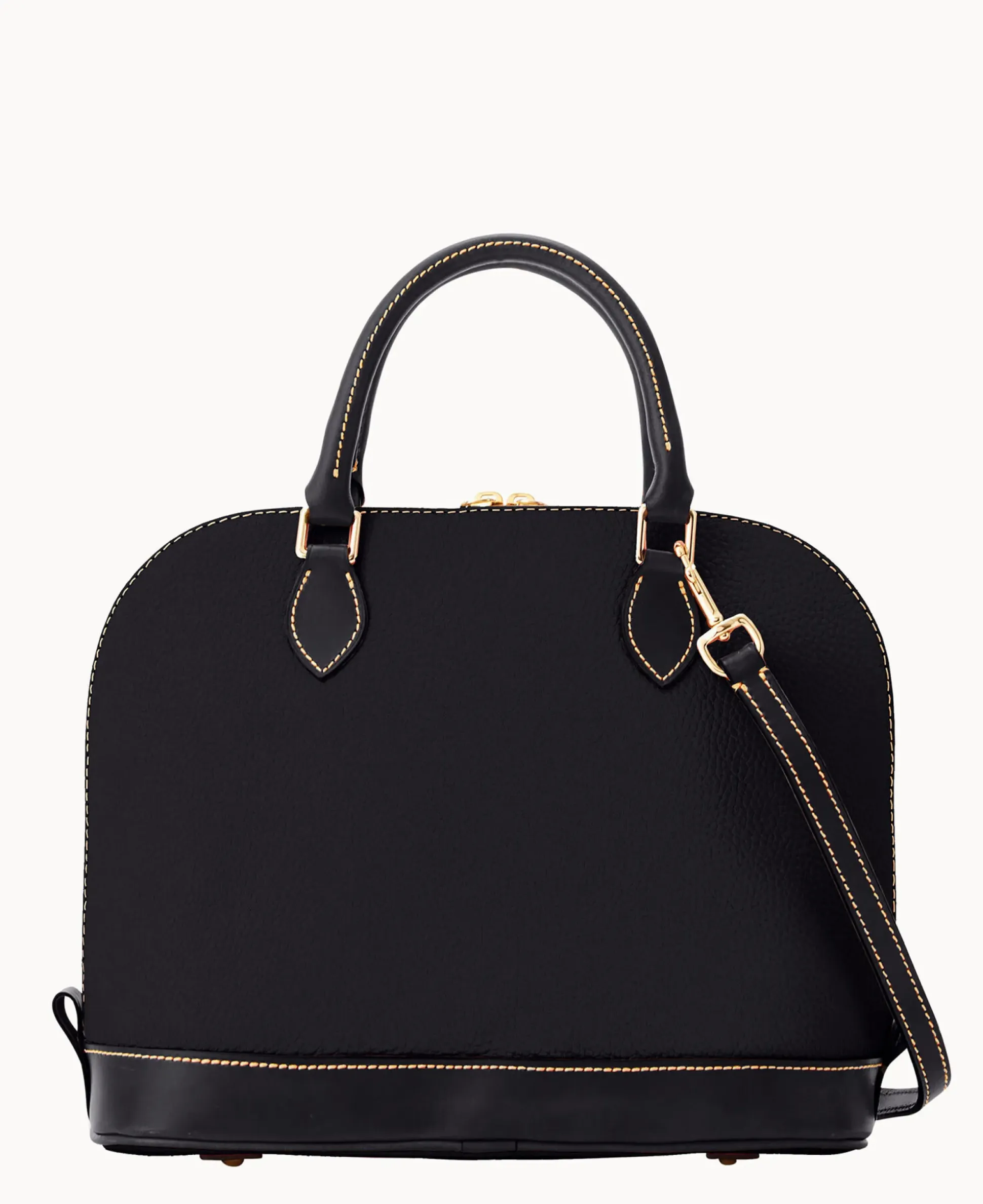 Pebble Grain Zip Zip Satchel