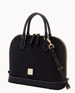 Pebble Grain Zip Zip Satchel