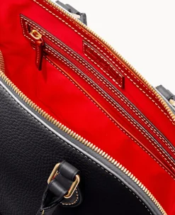 Pebble Grain Zip Zip Satchel