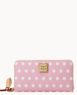 Polka Dot Large Zip Around Wallet